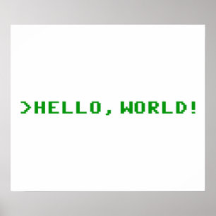 Poster Bonjour World Computer Programming