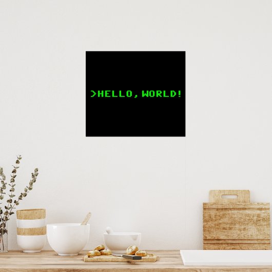 Poster Bonjour World Computer Programming (Cuisine)