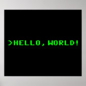 Poster Bonjour World Computer Programming (Devant)