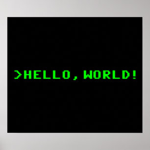 Poster Bonjour World Computer Programming