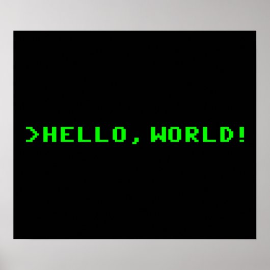Poster Bonjour World Computer Programming (Devant)