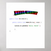 Poster Bonjour World geek saluant Java (Devant)