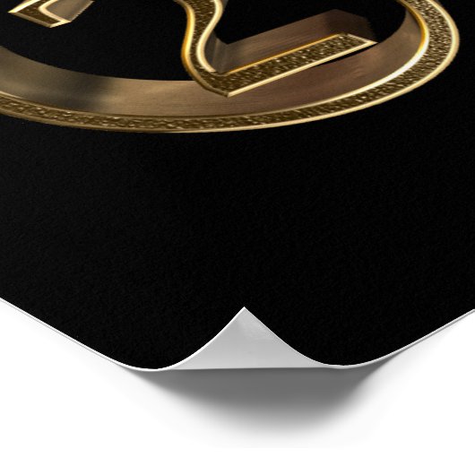 Poster Bonne année 2018 Typographie noir et or (Coin)