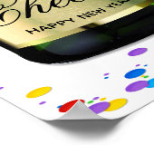 Poster Bonne année 2025 Bouteille de vin mousseux (Coin)