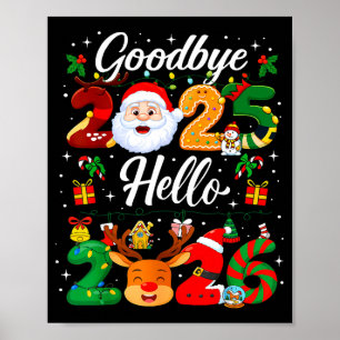 Poster Bonne année 2026 Au revoir 2025 Bonjour 2026