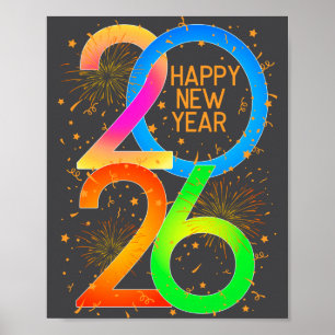 Poster Bonne année 2026 Couleur P Saint-Sylvestre Hommes