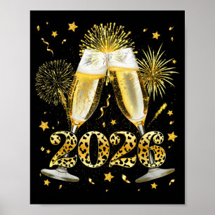 Poster Bonne année 2026 Feu d'artifice Bonne année Famill