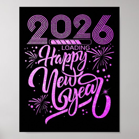 Poster Bonne année 2026 Fireworks Party Premium (Devant)