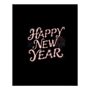 Poster Bonne année Art numérique design