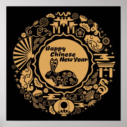 Poster Bonne année chinoise du lapin (Devant)