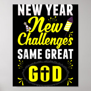 Poster Bonne année chrétienne Nouveaux défis Même grandeu