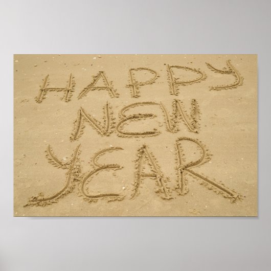 Poster Bonne année dans le sable (Devant)