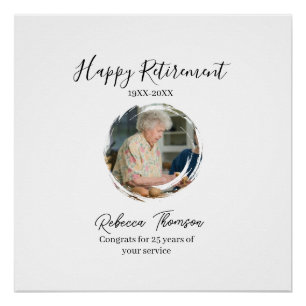 Poster Bonne année de retraite nom cercle photo retraité