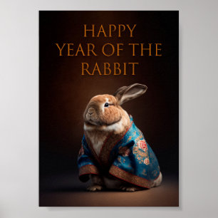 Poster Bonne année du lapin