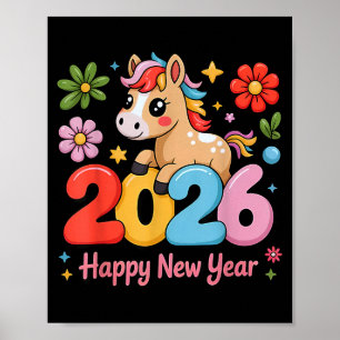 Poster Bonne année lunaire chinoise 2026 année du feu