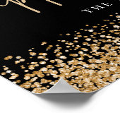 Poster Bonne année nom noir imprimable paillettes dorées (Coin)