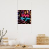Poster Bonne année Reflet de flaque néon (Cuisine)