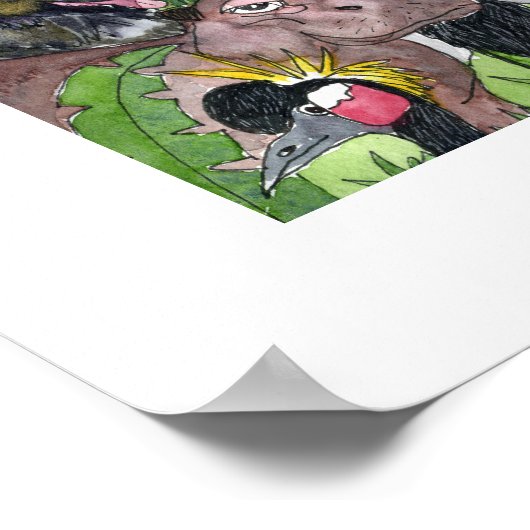 Poster Bonne année Zoo Animaux Enfants Mur Art Imprimer (Coin)