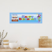 Poster Bonne bannière d'anniversaire (Cuisine)