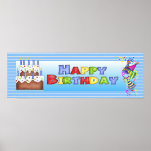 Poster Bonne bannière d'anniversaire