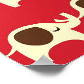 Poster Bonne chance éléphants cerise rouge mignon motif n (Coin)