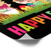 Poster Bonne Chouette de Pâques mignonne portant Chouette (Coin)