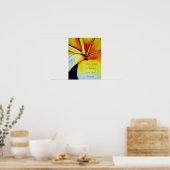 Poster Bonne citation Fleur Tropical Jaune (Cuisine)