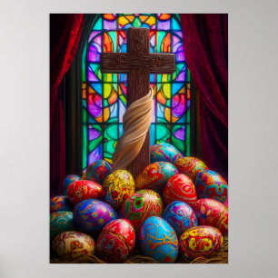 Poster Bonne Croix de Pâques Bible Jésus