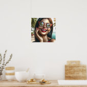 Poster Bonne dame dans un paradis tropical (Cuisine)