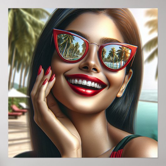 Poster Bonne dame dans un paradis tropical (Devant)