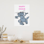 Poster Bonne Danse Drôle Drôle Joyeux Chat Dansant (Cuisine)