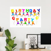 Poster Bonne fête Anniversaire de enfant Faire-part de fê (Bureau à domicile)