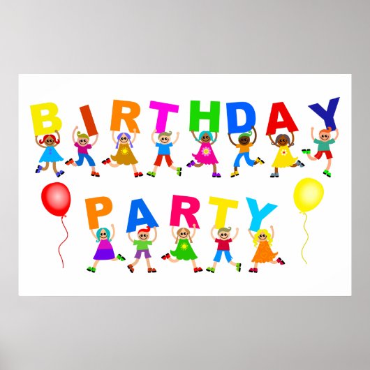 Poster Bonne fête Anniversaire de enfant Faire-part de fê (Devant)