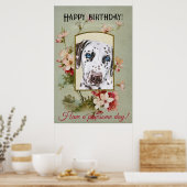 Poster Bonne fête d'anniversaire Salutations Dalmatienne (Cuisine)