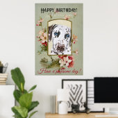 Poster Bonne fête d'anniversaire Salutations Dalmatienne (Bureau à domicile)