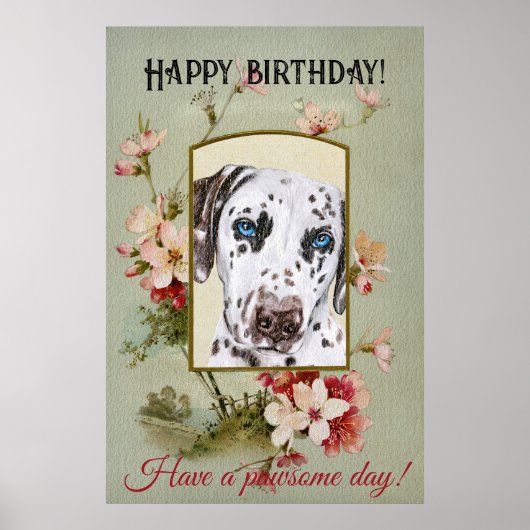 Poster Bonne fête d'anniversaire Salutations Dalmatienne (Devant)