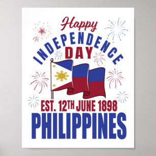 Poster Bonne fête de l'indépendance Philippines Pinoy Fil