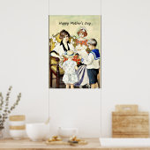 Poster Bonne fête des mères, illustration vintage (Cuisine)