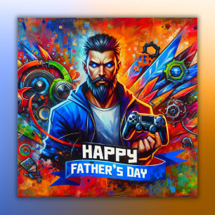 Poster Bonne Fête des pères papa Gamer