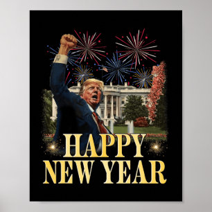 Poster Bonne fête du Nouvel An 2025 Trump 2024 Prenez l'A
