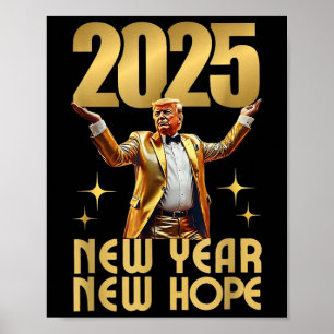 Poster Bonne fête du Nouvel An 2025 Trump 2025 Nouvel An