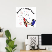Poster Bonne fête du travail (Bureau à domicile)