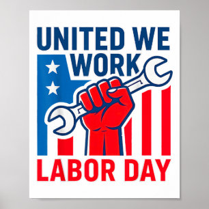 Poster Bonne Fête du Travail Unis Nous travaillons