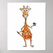 Poster Bonne Giraffe Whimsical Boire Café (Devant)