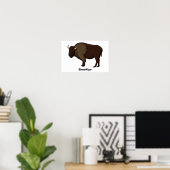 Poster Bonne illustration de bison américain (Bureau à domicile)