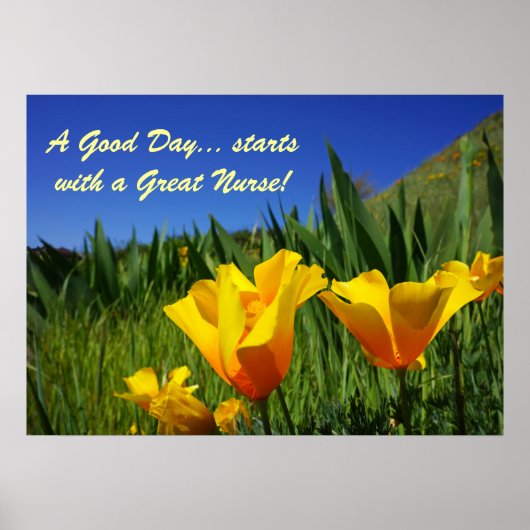 Poster Bonne journée commence avec une grande infirmière  (Devant)