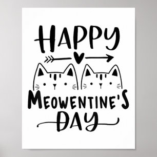 Poster Bonne Meowentines Jour Funny Valentines Jour Chat