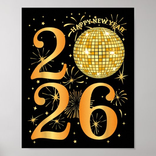 Poster Bonne nouvelle année Fireworks 2026 (Devant)