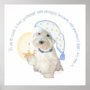 Poster Bonne nuit Bleu