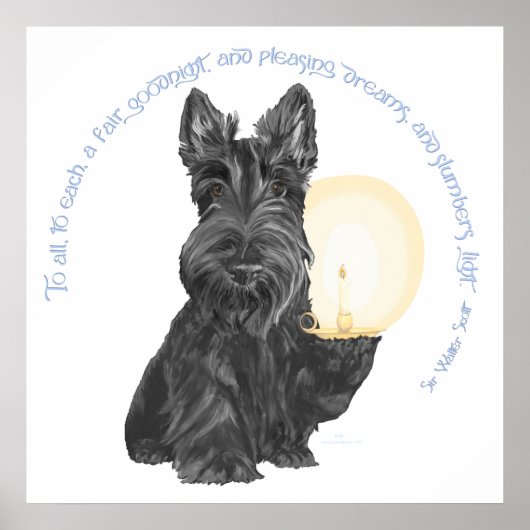 Poster Bonne nuit Scottish Terrier (Devant)